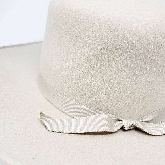 Western style wide brim wool hat with bow ribbon main image 6